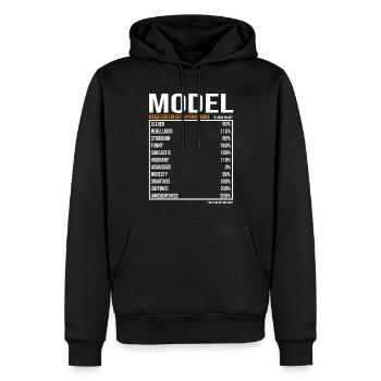 Model Job Spruch - Männer Premium Bio Hoodie - Schwarz - Vorne - Nico (187cm)