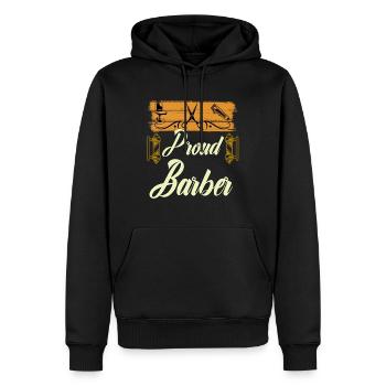 Barbier Barbier Chemise Barbier Idée Cadeau - Sweat à capuche Premium bio Homme - noir - Devant - Nico (187cm)
