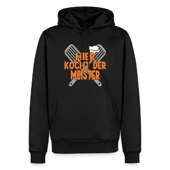 Hier Kocht Der Meister - Männer Premium Bio Hoodie - Schwarz - Vorne - Nico (187cm)