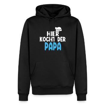 Hier Kocht Der Papa - Männer Premium Bio Hoodie - Schwarz - Vorne - Nico (187cm)
