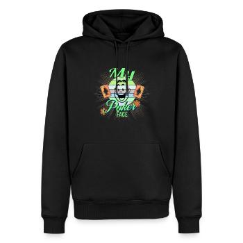 Poker Face - Männer Premium Bio Hoodie - Schwarz - Vorne - Nico (187cm)