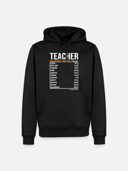 Enseignant Enseignant Drôle Cadeau - Sweat à capuche Premium bio Homme - noir