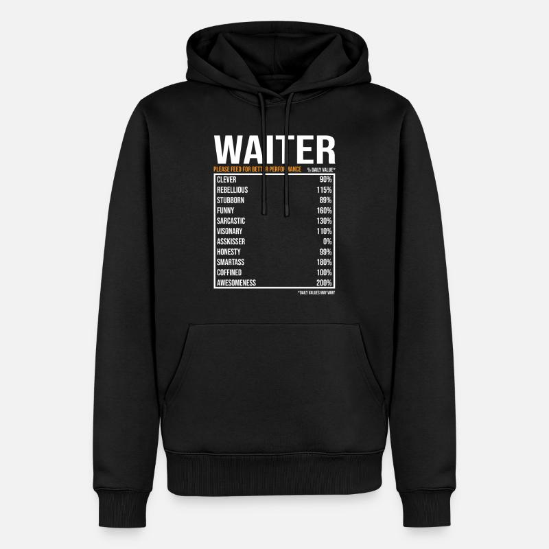 Kellner Spruch Kellner Geschenk - Männer Premium Bio Hoodie - Schwarz