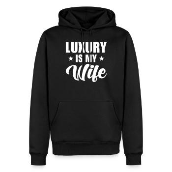 Ehefrau Ehemann Design Luxus Ist Meine Ehefrau - Männer Premium Bio Hoodie - Schwarz - Vorne - Nico (187cm)