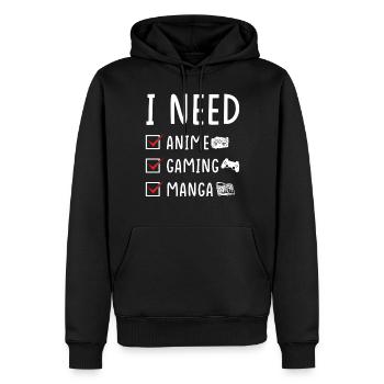 Anime Gaming Manga - Sweat à capuche Premium bio Homme - noir - Devant - Nico (187cm)