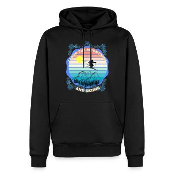 Ich liebe die schönen Berge und das Skifahren - Männer Premium Bio Hoodie - Schwarz - Vorne - Nico (187cm)