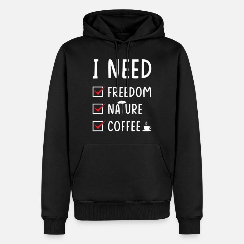 Liberté Nature Café - Sweat à capuche Premium bio Homme - noir