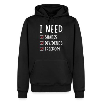 Shares Dividends Freedom - Men’s Premium Organic Hoodie - black - Front - Nico (187cm)