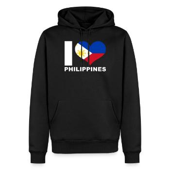 Ich liebe Philippinen Herz Flagge Philippinen - Männer Premium Bio Hoodie - Schwarz - Vorne - Nico (187cm)