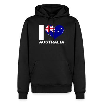 Ich liebe Australien Herz Flagge Australien - Männer Premium Bio Hoodie - Schwarz - Vorne - Nico (187cm)