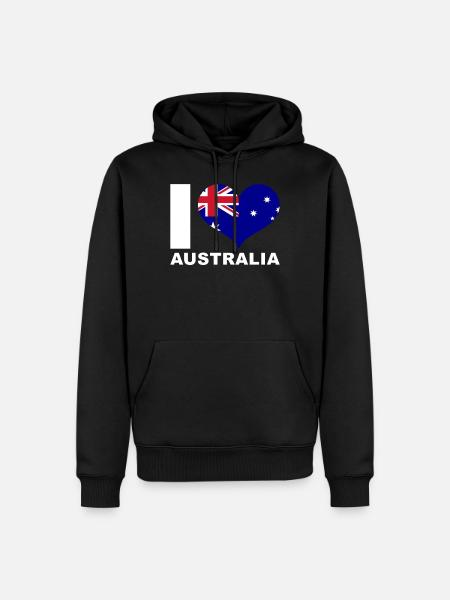 Ich liebe Australien Herz Flagge Australien - Männer Premium Bio Hoodie - Schwarz