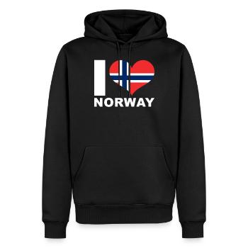 Ich liebe Norwegen Herz Flagge Norwegen - Männer Premium Bio Hoodie - Schwarz - Vorne - Nico (187cm)