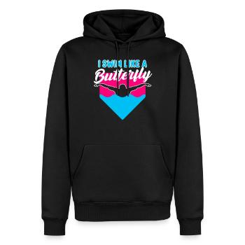 Lustiges Schwimmen - Männer Premium Bio Hoodie - Schwarz - Vorne - Nico (187cm)