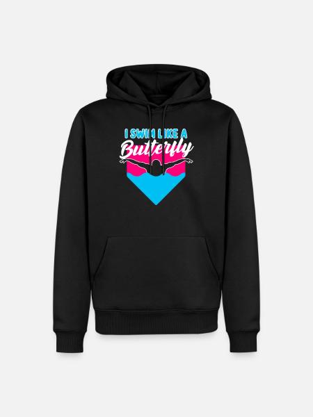 Lustiges Schwimmen - Männer Premium Bio Hoodie - Schwarz