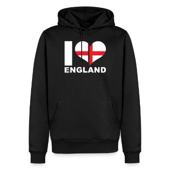 J’aime l’Angleterre drapeau du cœur Angleterre - Sweat à capuche Premium bio Homme - noir - Devant - Nico (187cm)