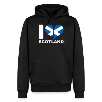 J’aime l’Ecosse drapeau du cœur Ecosse - Sweat à capuche Premium bio Homme - noir - Devant - Nico (187cm)