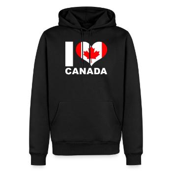 Ich liebe Kanada Herz Flagge Kanada - Männer Premium Bio Hoodie - Schwarz - Vorne - Nico (187cm)