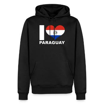 Ich liebe Paraguay Herz Flagge Paraguay - Männer Premium Bio Hoodie - Schwarz - Vorne - Nico (187cm)
