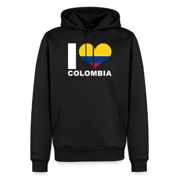 J’aime colombie drapeau de cœur Colombie - Sweat à capuche Premium bio Homme - noir - Devant - Nico (187cm)