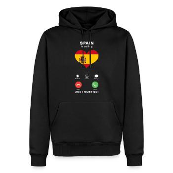 Spanien is calling Spanien Herz Souvenir - Männer Premium Bio Hoodie - Schwarz - Vorne - Nico (187cm)