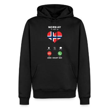 La Norvège appelle Norway Heart Souvenir - Sweat à capuche Premium bio Homme - noir - Devant - Nico (187cm)