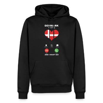 Le Danemark appelle Denmark Heart Souvenir - Sweat à capuche Premium bio Homme - noir - Devant - Nico (187cm)