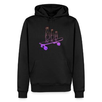 Skateboard Meerkat Skater Skateboarding - Sweat à capuche Premium bio Homme - noir - Devant - Nico (187cm)