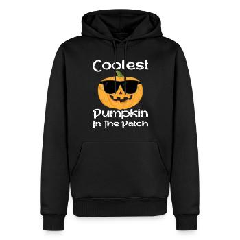 Citrouille la plus cool du patch - Sweat à capuche Premium bio Homme - noir - Devant - Nico (187cm)