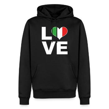 Ich liebe Italien Herz Flagge Italien - Männer Premium Bio Hoodie - Schwarz - Vorne - Nico (187cm)