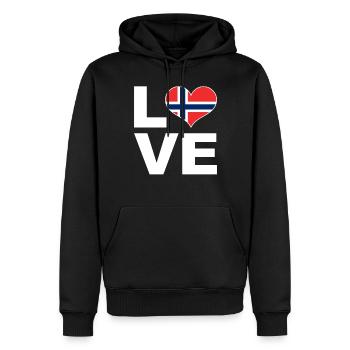 Ich liebe Norwegen Herz Flagge Norwegen - Männer Premium Bio Hoodie - Schwarz - Vorne - Nico (187cm)