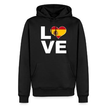 Ich liebe Spanien Herz Flagge Spanien - Männer Premium Bio Hoodie - Schwarz - Vorne - Nico (187cm)