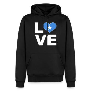 J’aime somalie drapeau du cœur Somalie - Sweat à capuche Premium bio Homme - noir - Devant - Nico (187cm)