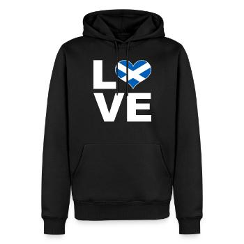 J’aime l’Ecosse drapeau du cœur Ecosse - Sweat à capuche Premium bio Homme - noir - Devant - Nico (187cm)
