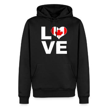 Ich liebe Kanada Herz Flagge Kanada - Männer Premium Bio Hoodie - Schwarz - Vorne - Nico (187cm)