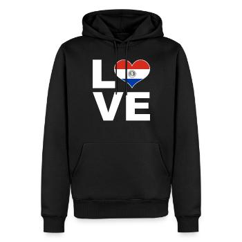 Ich liebe Paraguay Herz Flagge Paraguay - Männer Premium Bio Hoodie - Schwarz - Vorne - Nico (187cm)