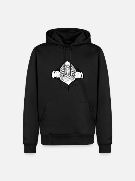 Skelett Brustkorb offen - Männer Premium Bio Hoodie - Schwarz