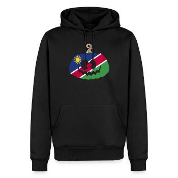 Hongrie Halloween Citrouille - Sweat à capuche Premium bio Homme - noir - Devant - Nico (187cm)