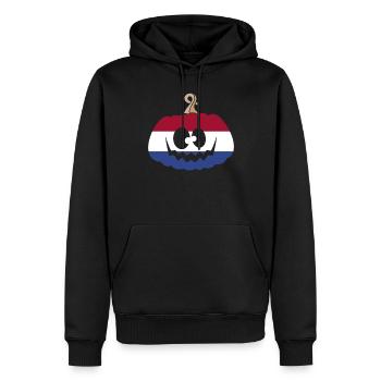 Hongrie Halloween Citrouille - Sweat à capuche Premium bio Homme - noir - Devant - Nico (187cm)