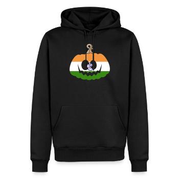 Hongrie Halloween Citrouille - Sweat à capuche Premium bio Homme - noir - Devant - Nico (187cm)