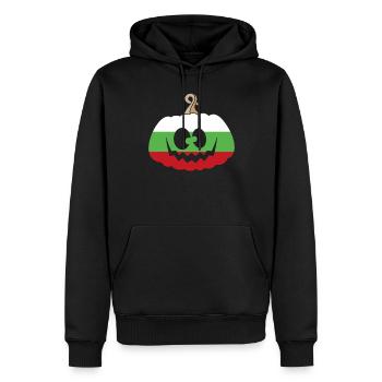 Hongrie Halloween Citrouille - Sweat à capuche Premium bio Homme - noir - Devant - Nico (187cm)