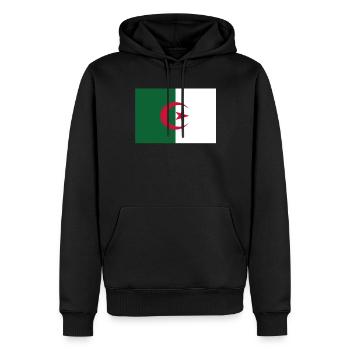Drapeau officiel de l’Algérie Fierté du pays algérien - Sweat à capuche Premium bio Homme - noir - Devant - Nico (187cm)