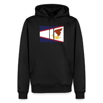 Offizielle Flagge von Amerikanisch-Samoa Amerikanisches Land - Männer Premium Bio Hoodie - Schwarz - Vorne - Nico (187cm)