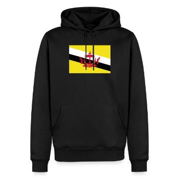Drapeau officiel du Brunei Bruneian Country Pride - Sweat à capuche Premium bio Homme - noir - Devant - Nico (187cm)