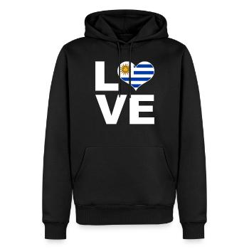 Ich liebe Uruguay Herz Flagge Uruguay - Männer Premium Bio Hoodie - Schwarz - Vorne - Nico (187cm)