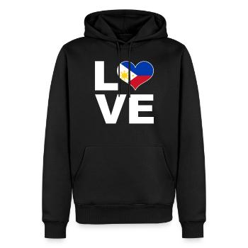 Ich liebe Philippinen Herz Flagge Philippinen - Männer Premium Bio Hoodie - Schwarz - Vorne - Nico (187cm)