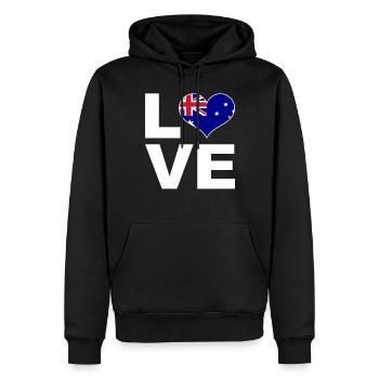 Ich liebe Australien Herz Flagge Australien - Männer Premium Bio Hoodie - Schwarz - Vorne - Nico (187cm)