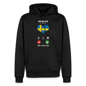 La Suède appelle Sweden Heart Souvenir - Sweat à capuche Premium bio Homme - noir - Devant - Nico (187cm)