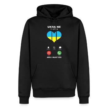 L’Ukraine appelle Ukraine Heart Souvenir - Sweat à capuche Premium bio Homme - noir - Devant - Nico (187cm)