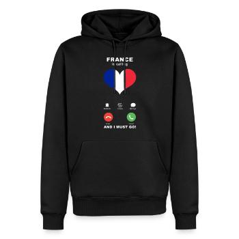 Frankreich is calling Frankreich Herz Souvenir - Männer Premium Bio Hoodie - Schwarz - Vorne - Nico (187cm)