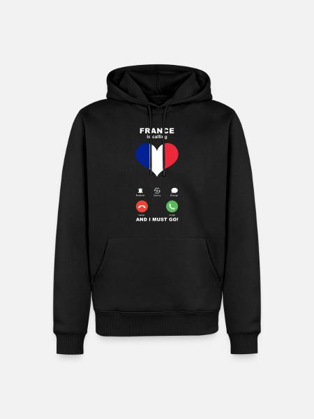 Frankreich is calling Frankreich Herz Souvenir - Männer Premium Bio Hoodie - Schwarz